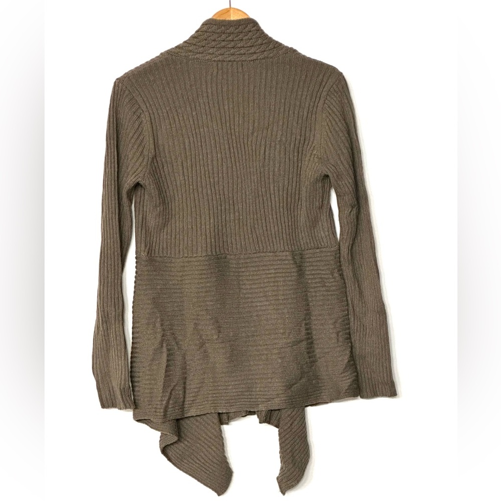 Joseph A Taupe Ribbed Cardigan with Buckle‎ - Picture 5 of 5